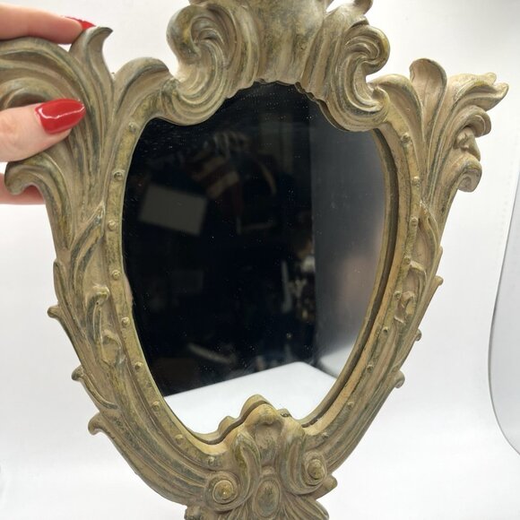 Vintage Baroque Ornate Wall Mirror Resin Frame Acanthus Rococo Hollywood Regency - Picture 5 of 7